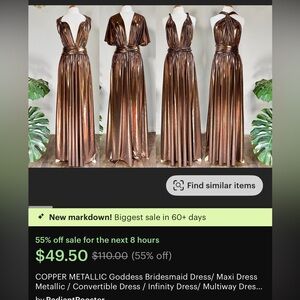 Copper Metallic Maxi Dress